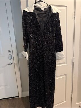 OFUURE- KALI Keyhole Sequin Maxi Dress Onyx (Black)